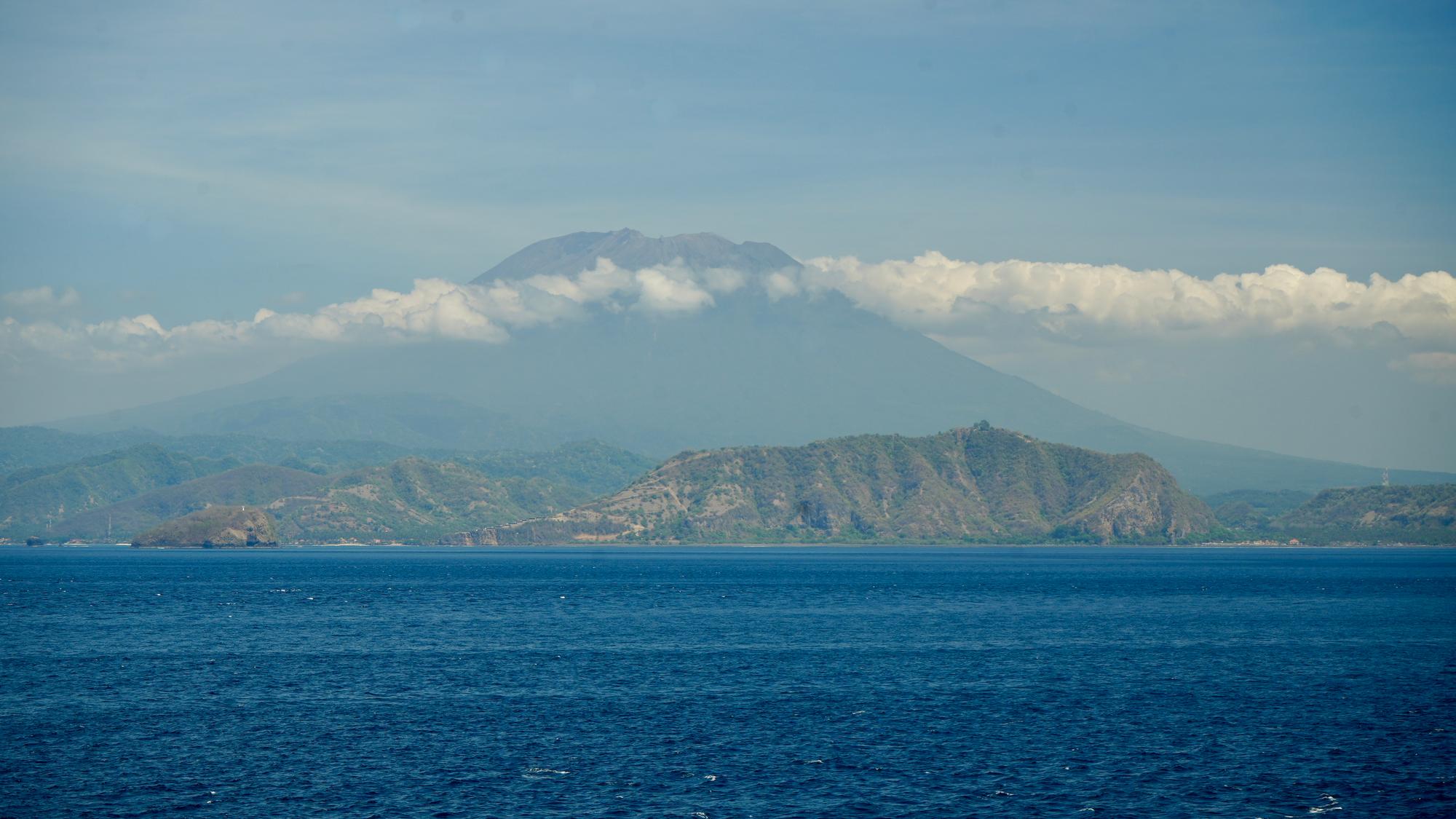 Bali volcano as seen from the ship