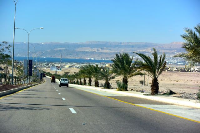 The road into Aqaba, Jordan.