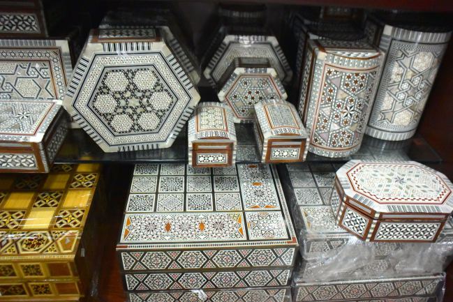 Ornate gift boxes (Jordan).