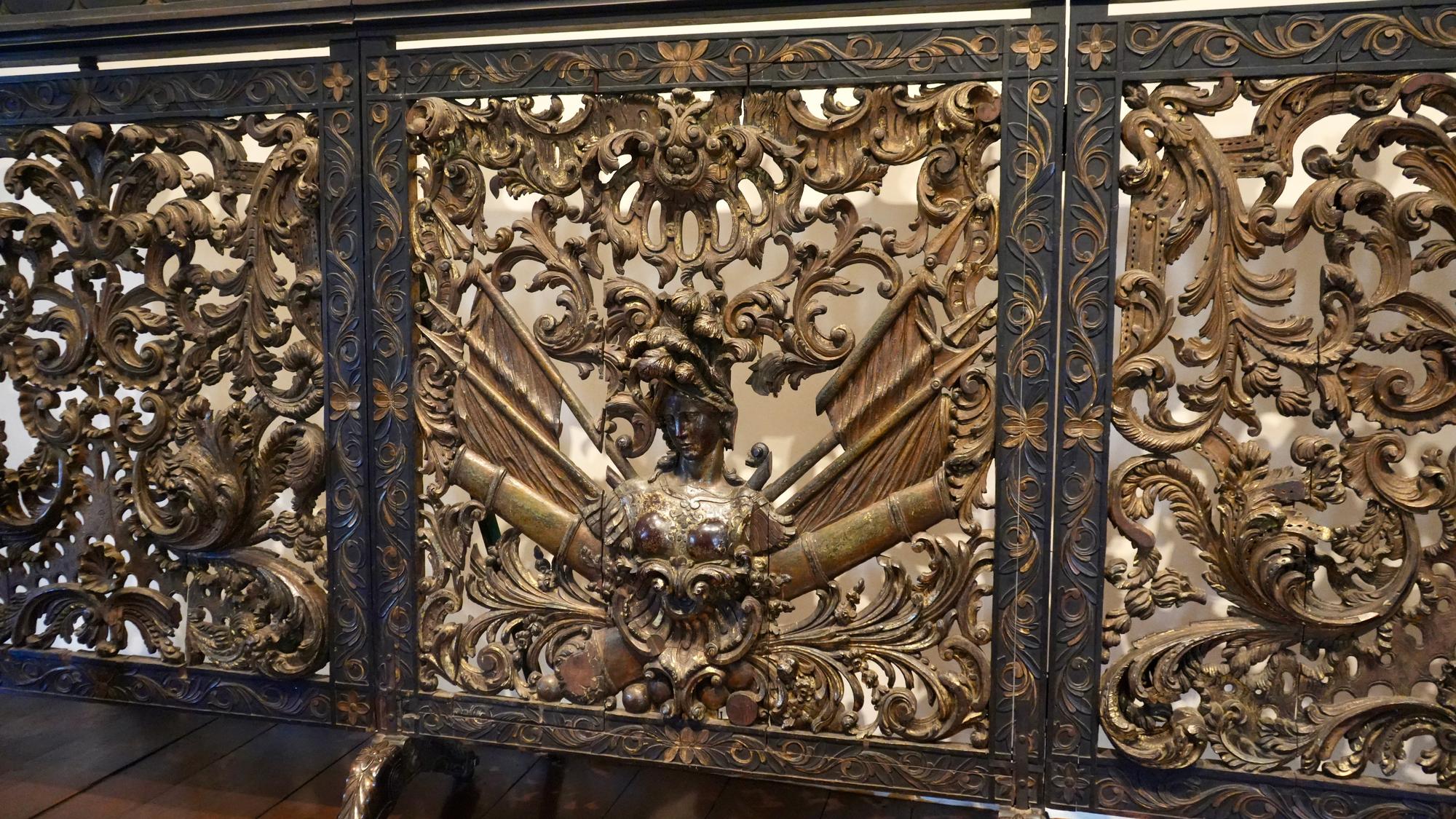 Ornate wood-carved panels