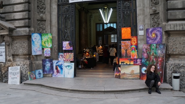 Art sale in a historic building.