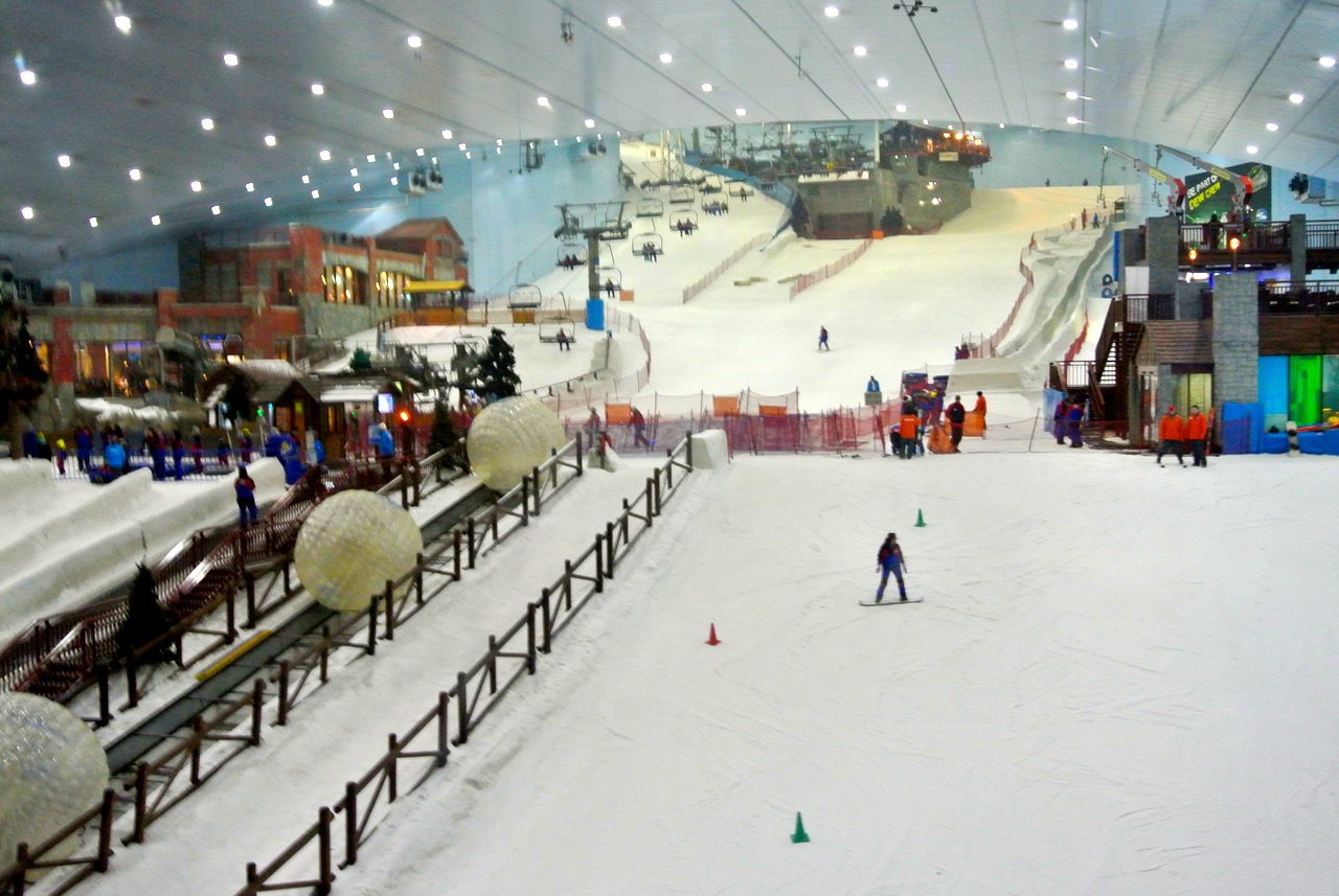 Ski resort located inside a Dubai shopping mall.