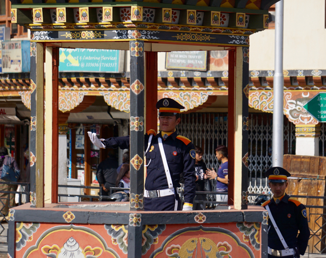 Bhutanese traffic signal.