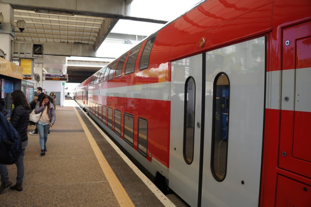 One of Israel’s modern double-decker passenger trains