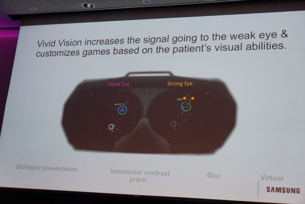A VR app that treats “weak eye” as well as improving bi-optical perception
