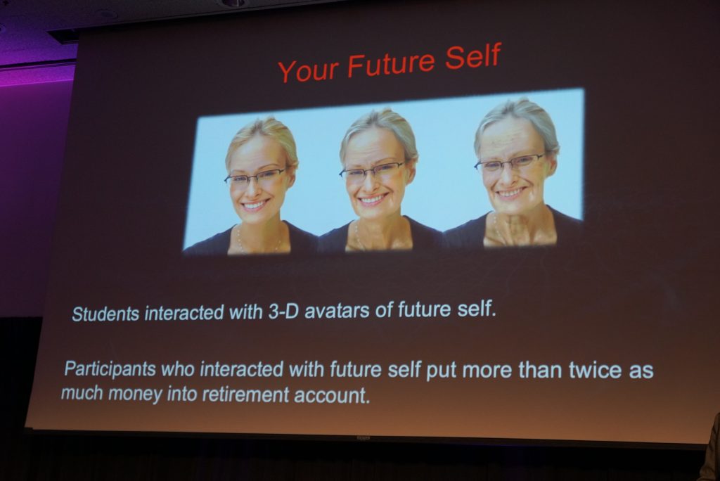 VR software that creates an older image of yourself…used for therapy to reduce the fear of aging while promoting preparation for and acceptance of aging.
