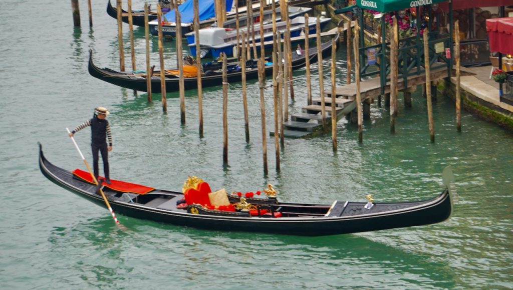 A gondolier on the Grand Canal