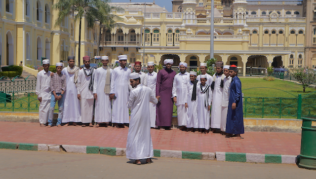 A group of Muslim students from the local Madrassa
