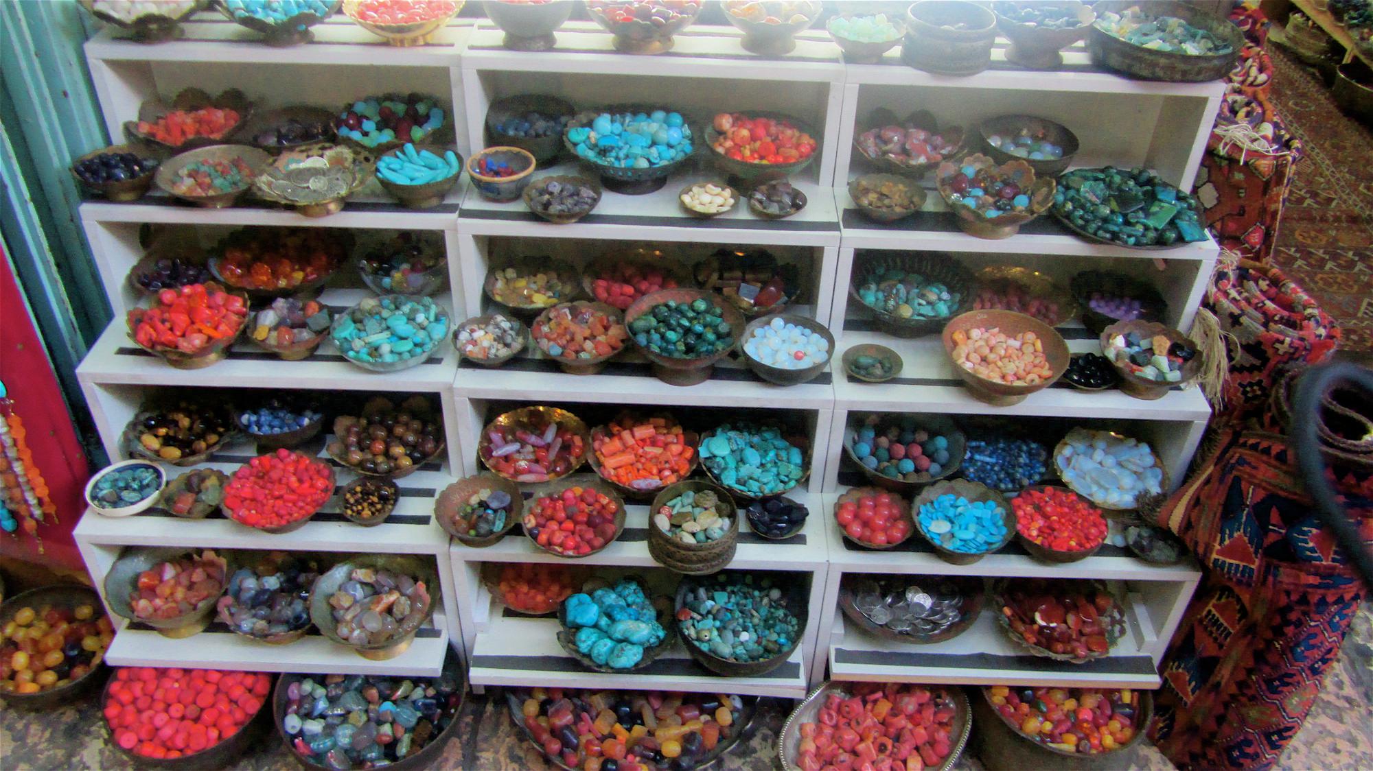 Stone & Ceramic beads for sale, Jerusalem, Israel.