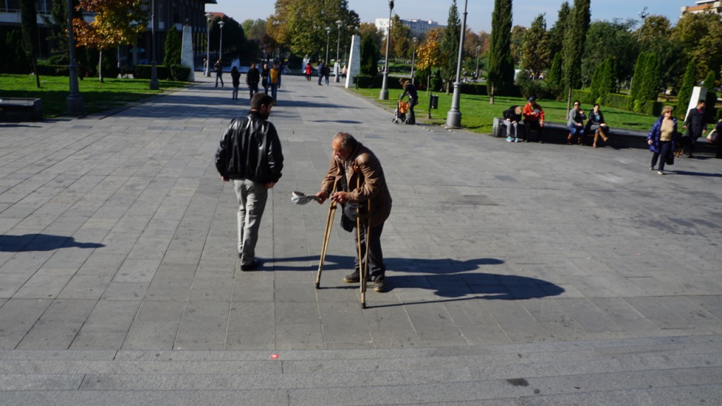Beggar outside the main cathedral