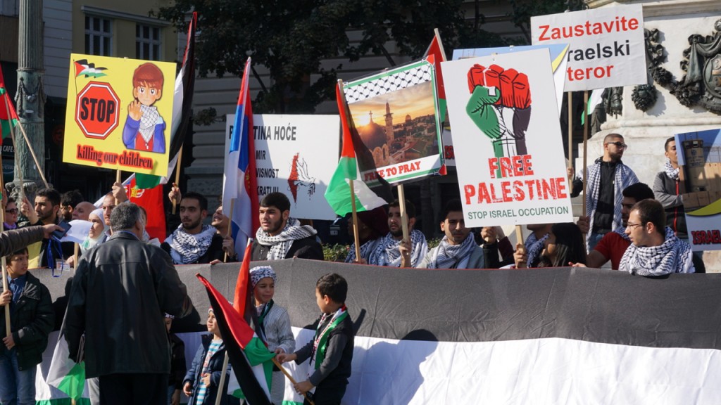 Pro-Palestinian-anti-Israel demonstration in Belgrade