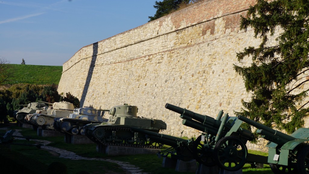 World War I weapons outside the Belgrade fortress