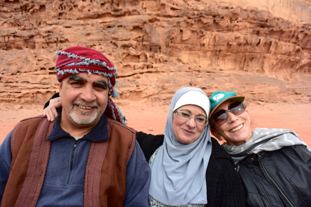 Our Jordanian driver & guide Mazen, with his wife Sana, and Susan